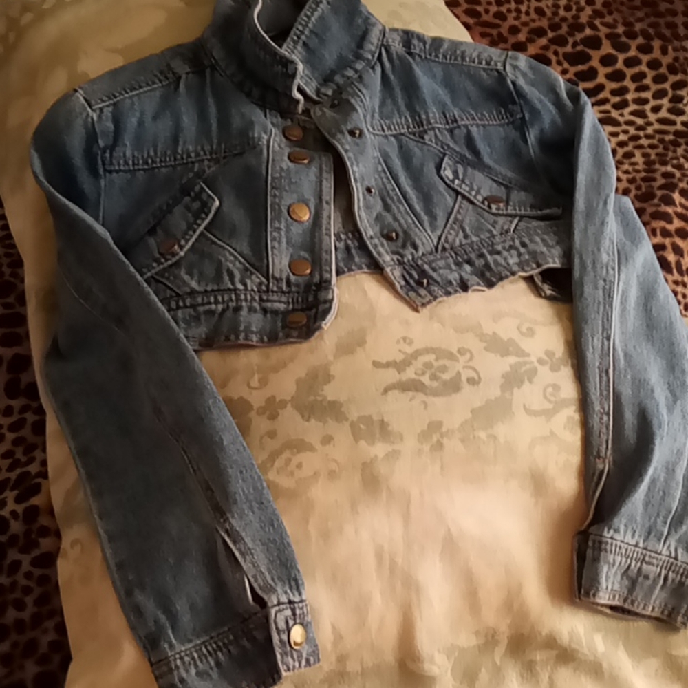 Kids cropped denim jacket